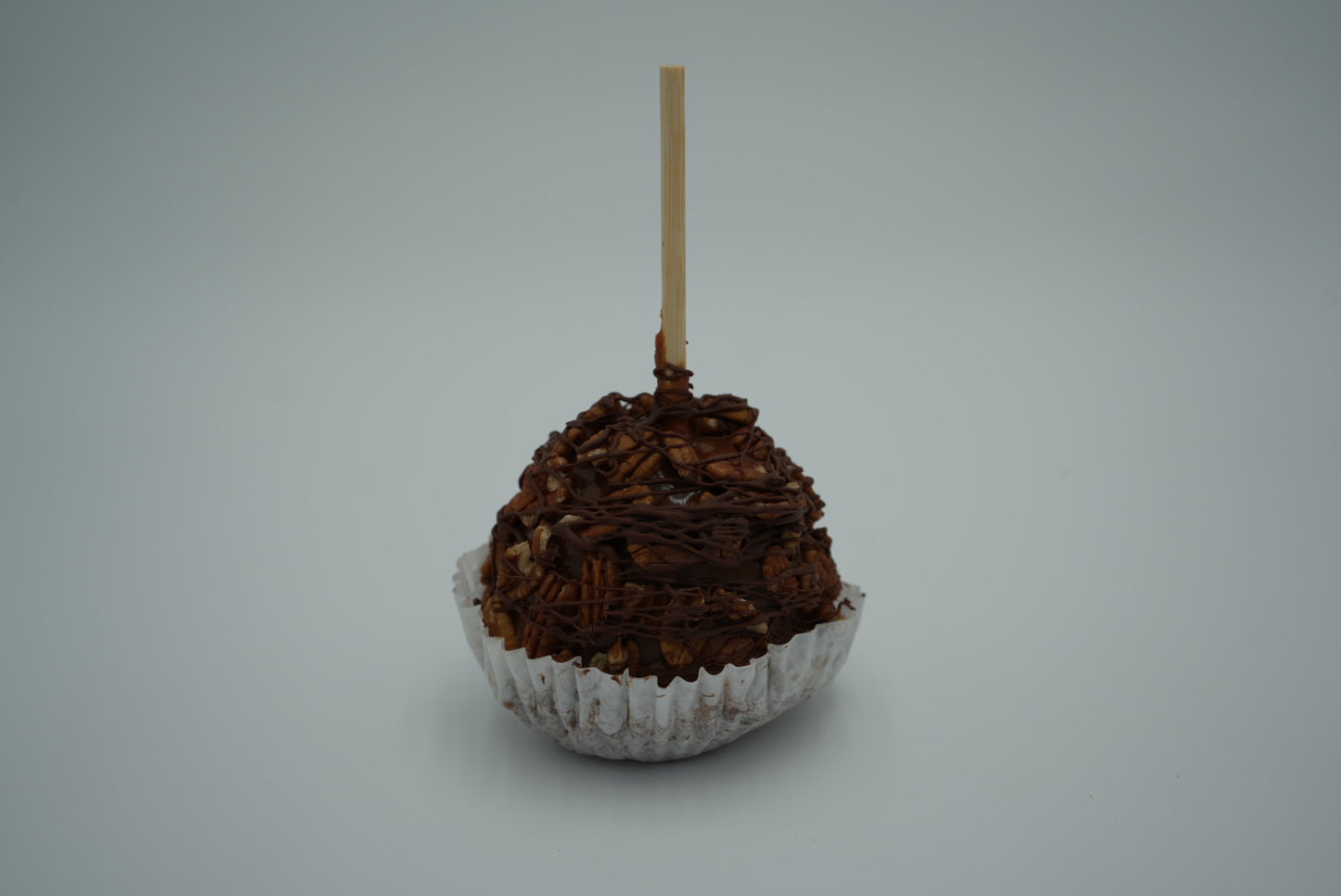 Caramel Apple with Pecans and Chocolate Drizzle